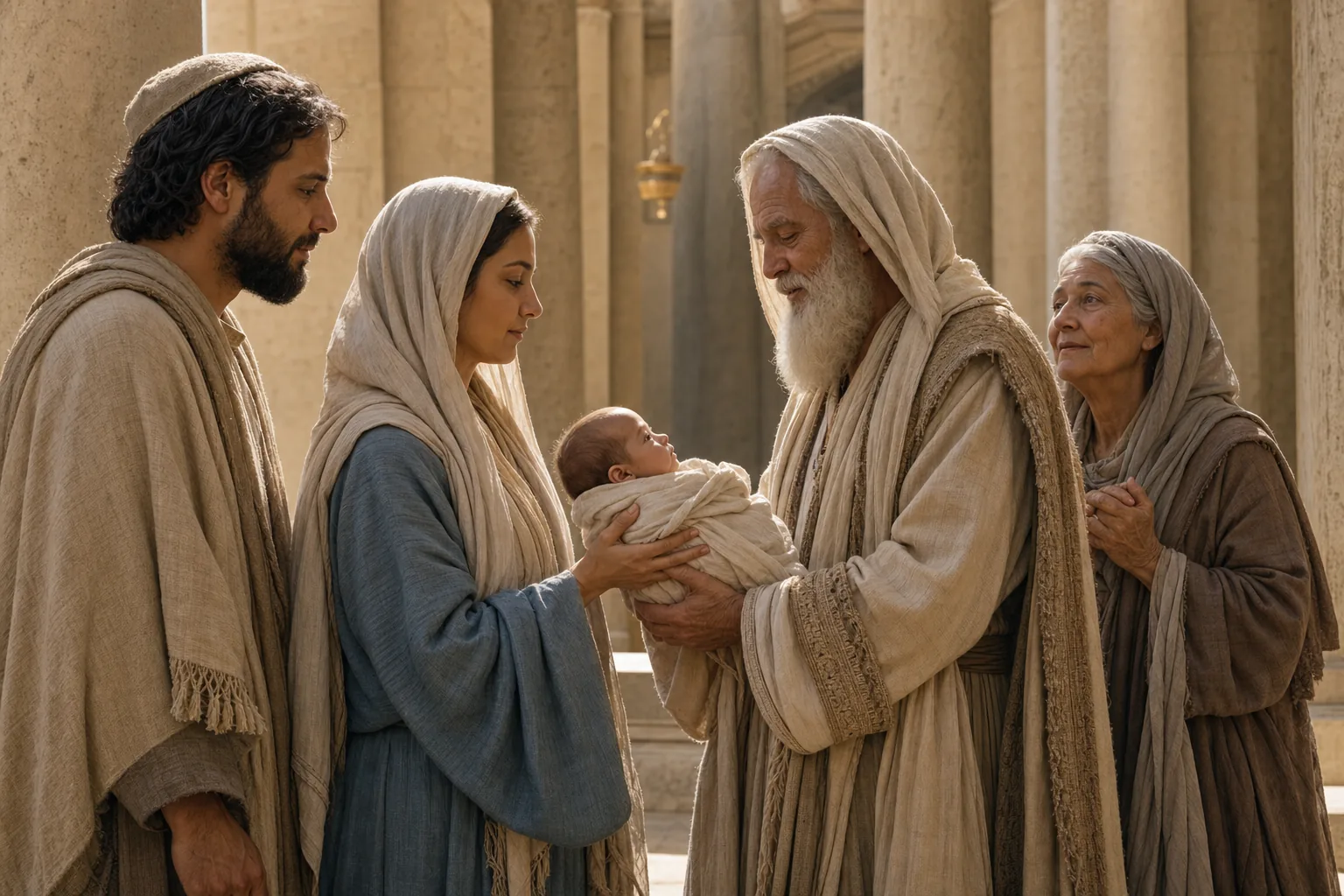 Syméon reçoit l’enfant Jésus des mains de Marie au Temple