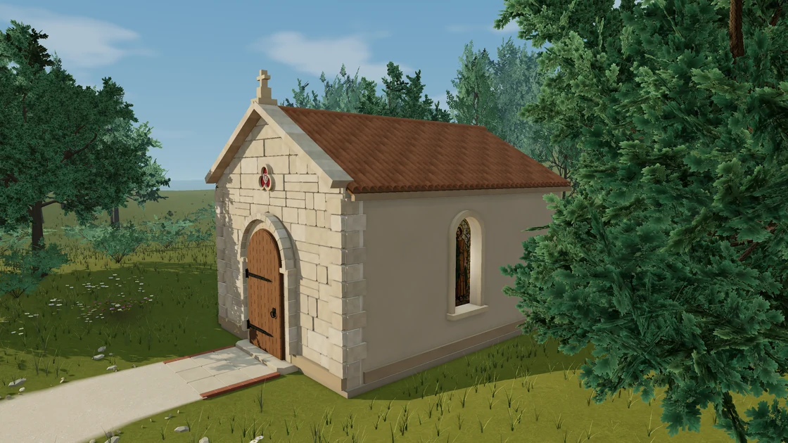 La chapelle officielle PaxCoeur dans son écrin de verdure