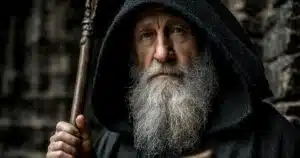 Représentation dévotionnelle de saint Benoît en habit monastique.