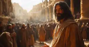 Jésus devant une foule, illustration de Matthieu 12.