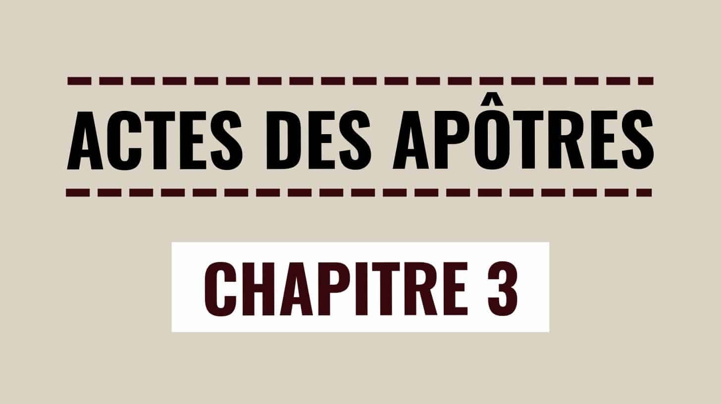 Actes 3 : Guérison du boiteux & annonce au Temple