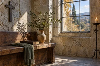 La lumière naturelle d’une fenêtre dans une chapelle.
