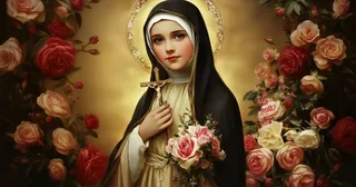 Illustration réellement affichée sur la page « Prière à sainte Thérèse de Lisieux ».