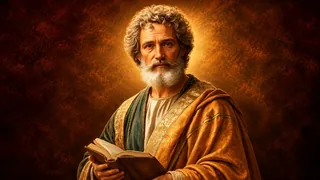 Représentation dévotionnelle de saint Matthieu avec un livre.