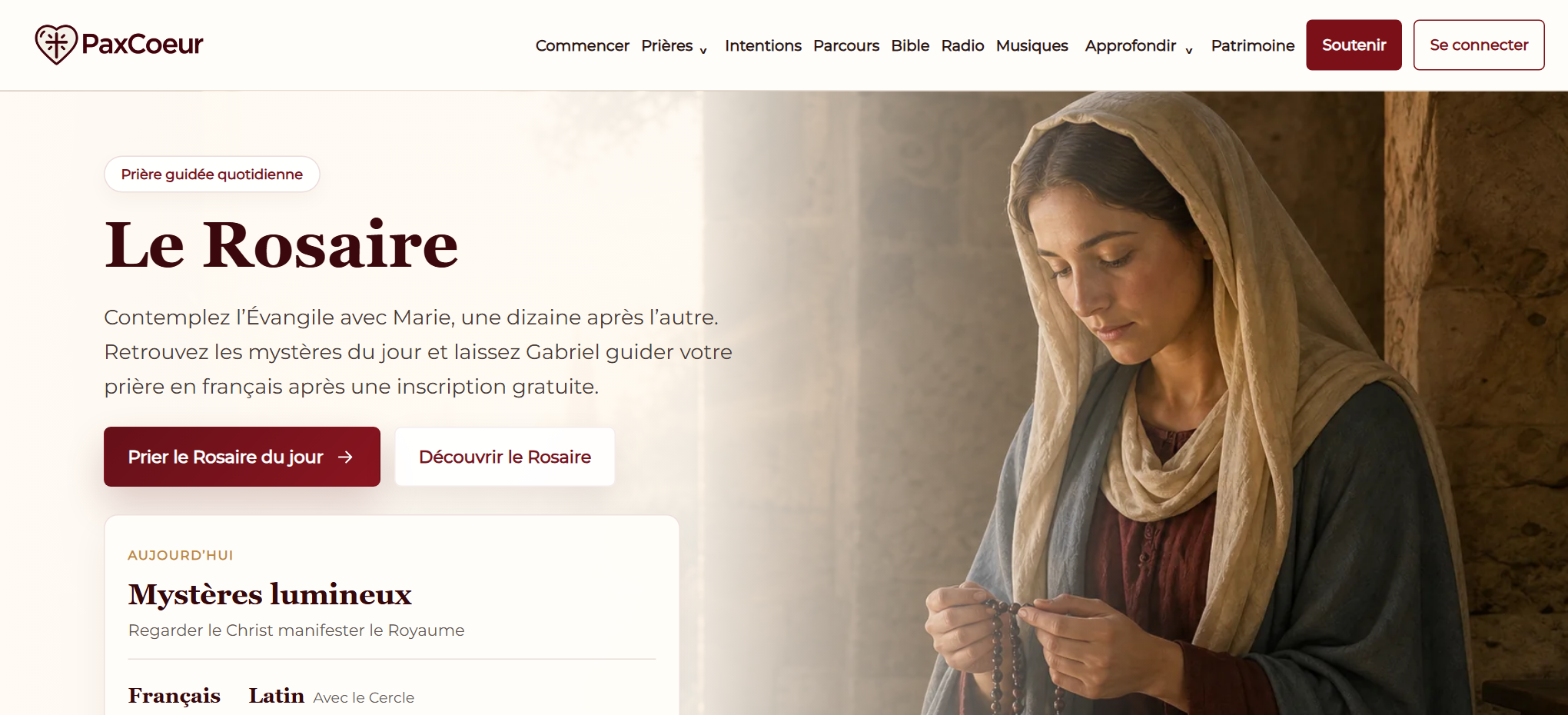Page PaxCoeur : Rosaire