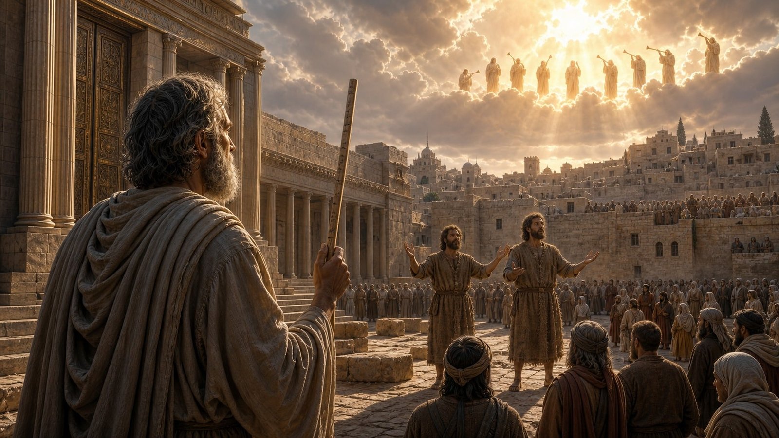 Apocalypse 11 : les deux temoins prophetisent, tombent puis se relevent avant la septieme trompette