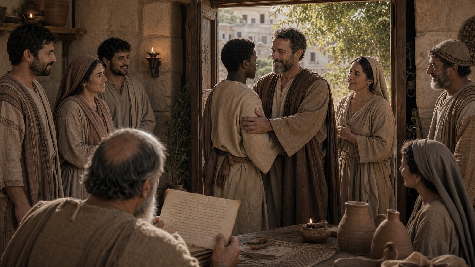 Philemon : Onesime est recu comme un frere bien-aime dans la maison de Philemon