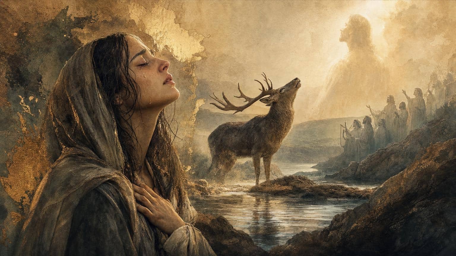Illustration du Psaume 42: Soif de Dieu au milieu de l’épreuve
