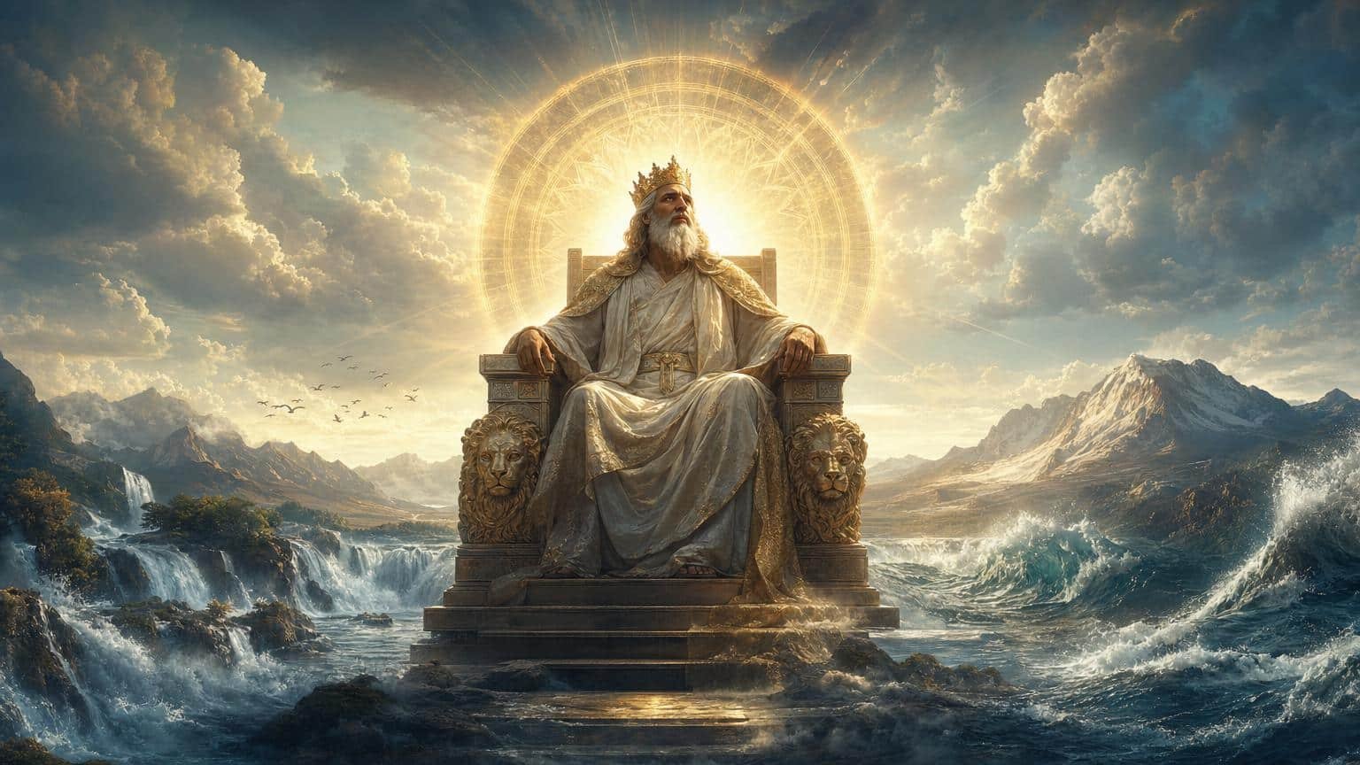 Illustration du Psaume 93: Yahweh, roi éternel et magnifique