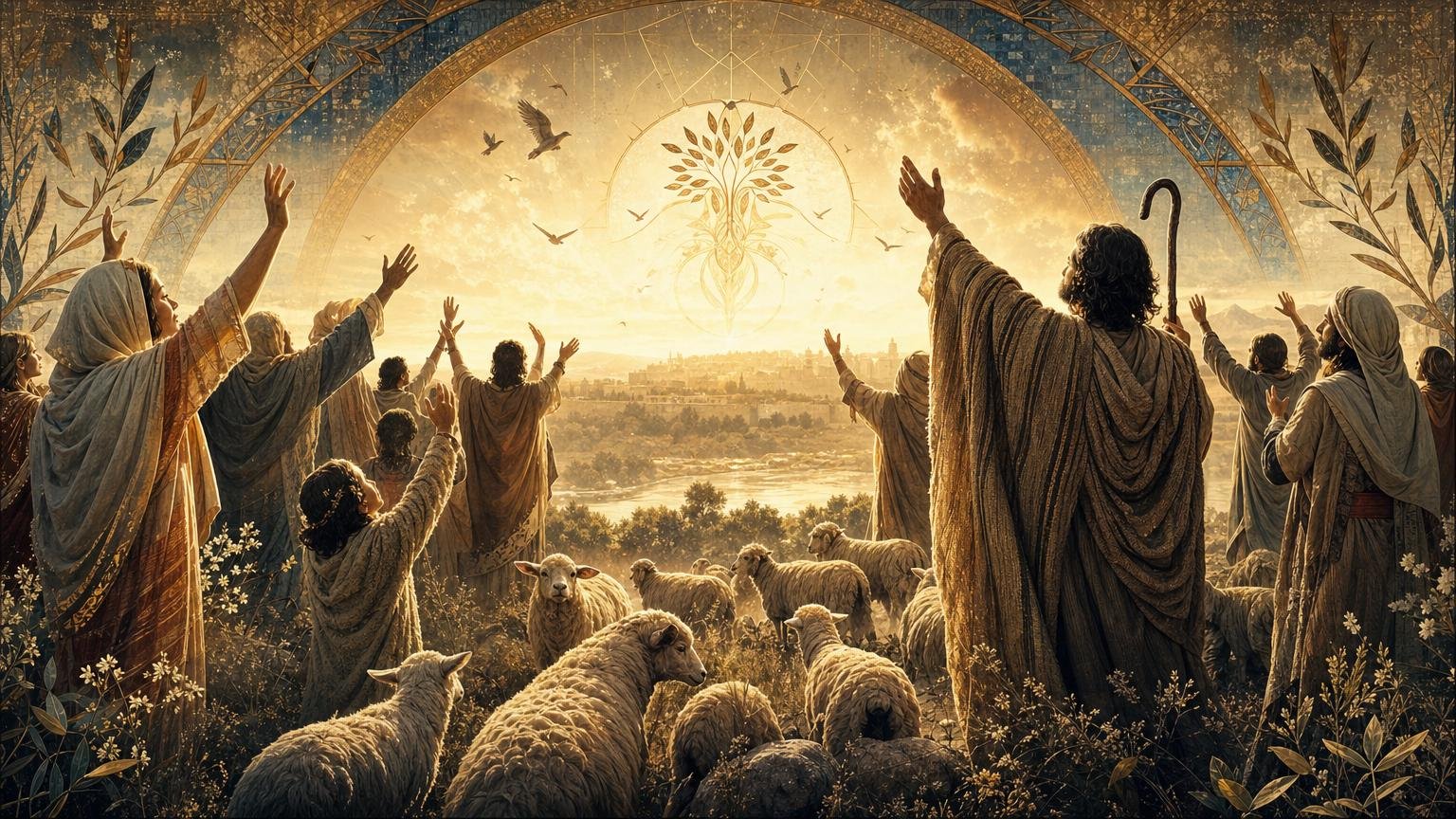 Illustration du Psaume 100: Louange au Dieu d’Israël