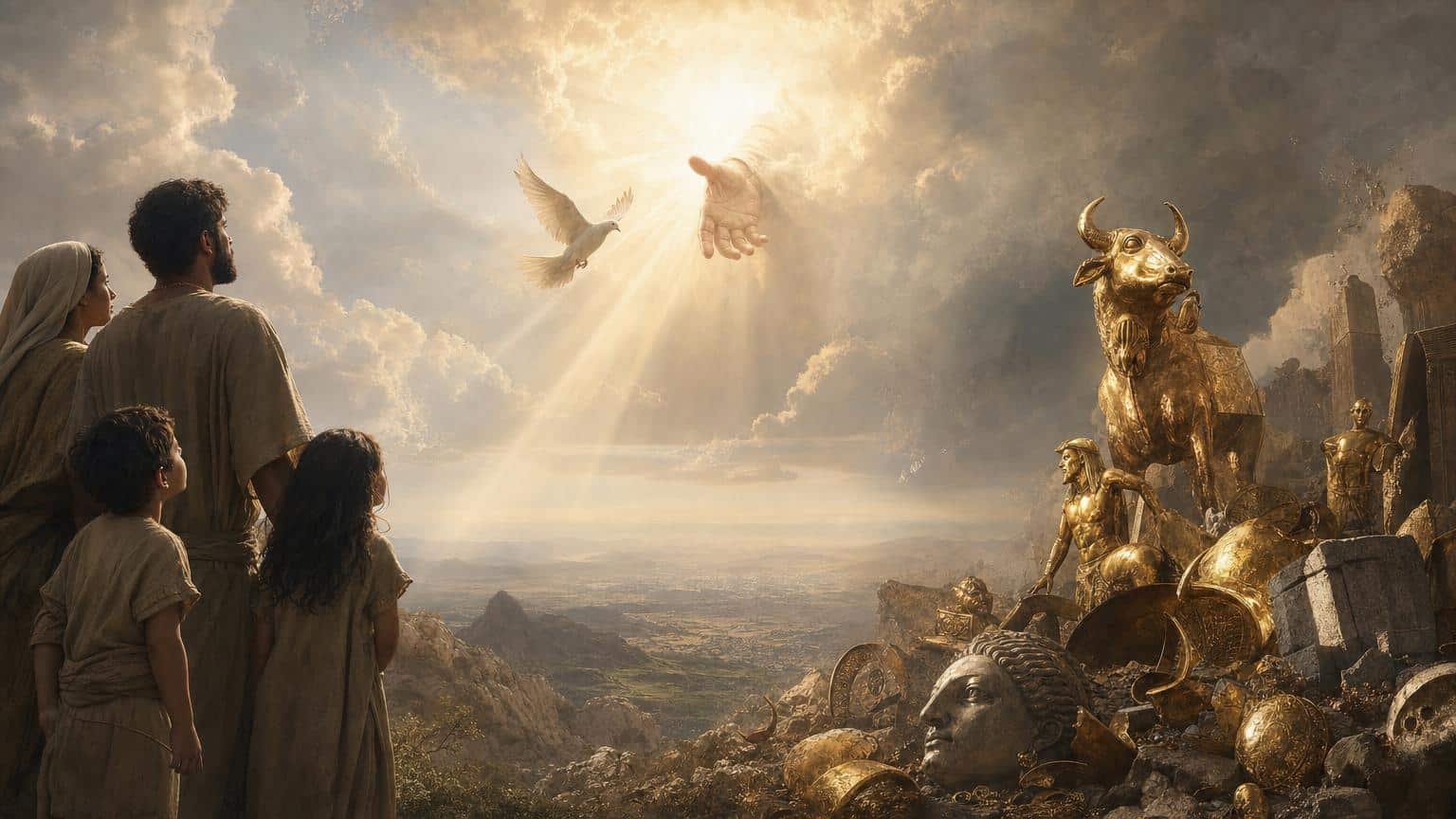 Illustration du Psaume 115: Confiance dans le vrai Dieu