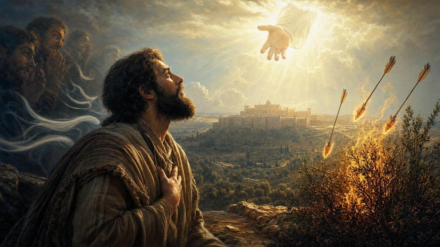Illustration du Psaume 120: Que Yahweh délivre son serviteur de ses détracteurs
