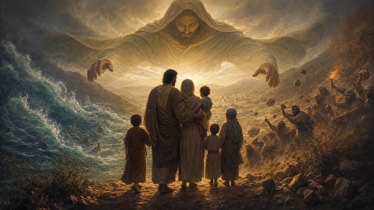 Illustration du Psaume 124: Si Yahweh n’eut été pour nous!…