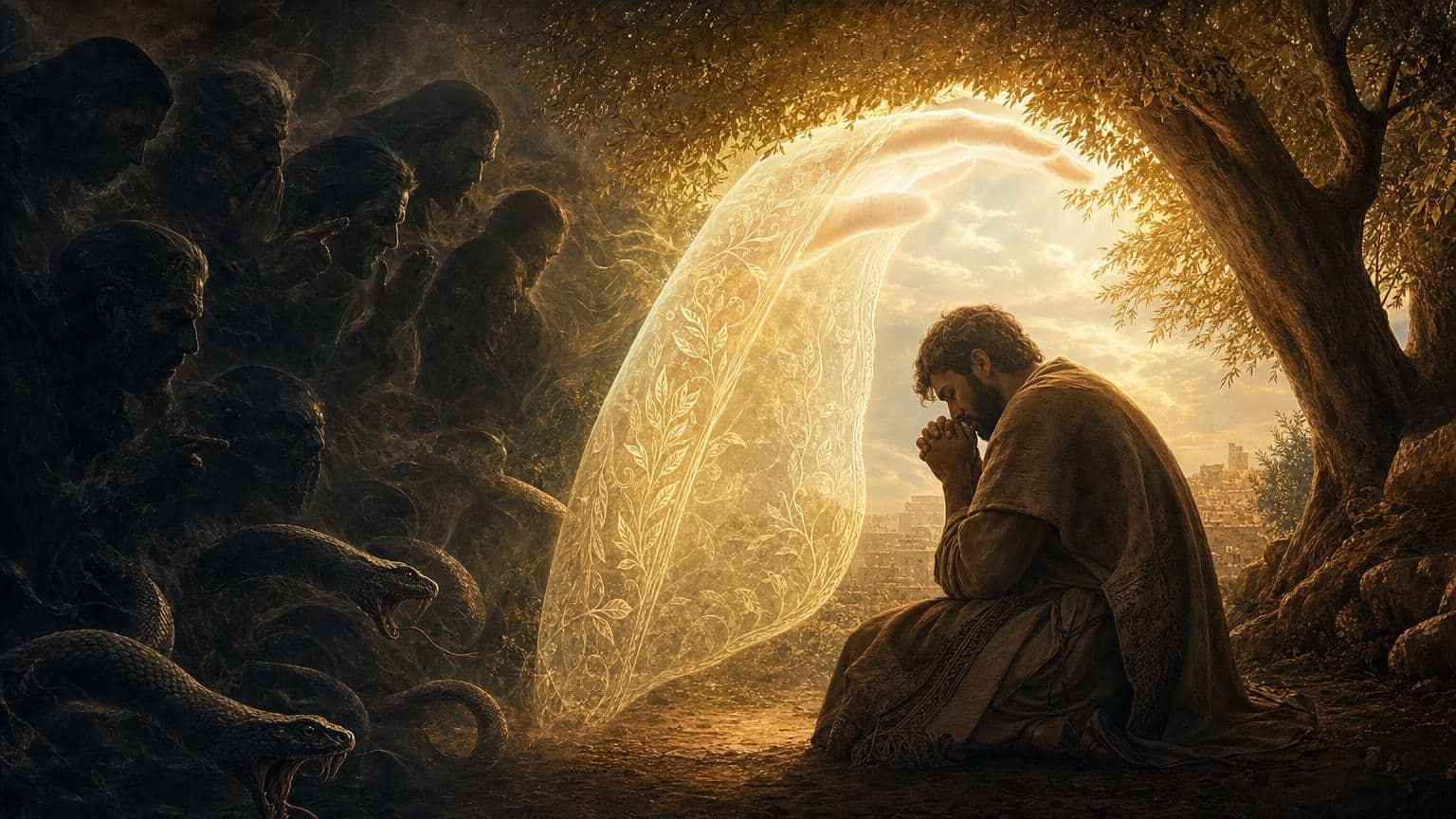 Illustration du Psaume 140: Que Dieu protège son serviteur contre les projets des méchants