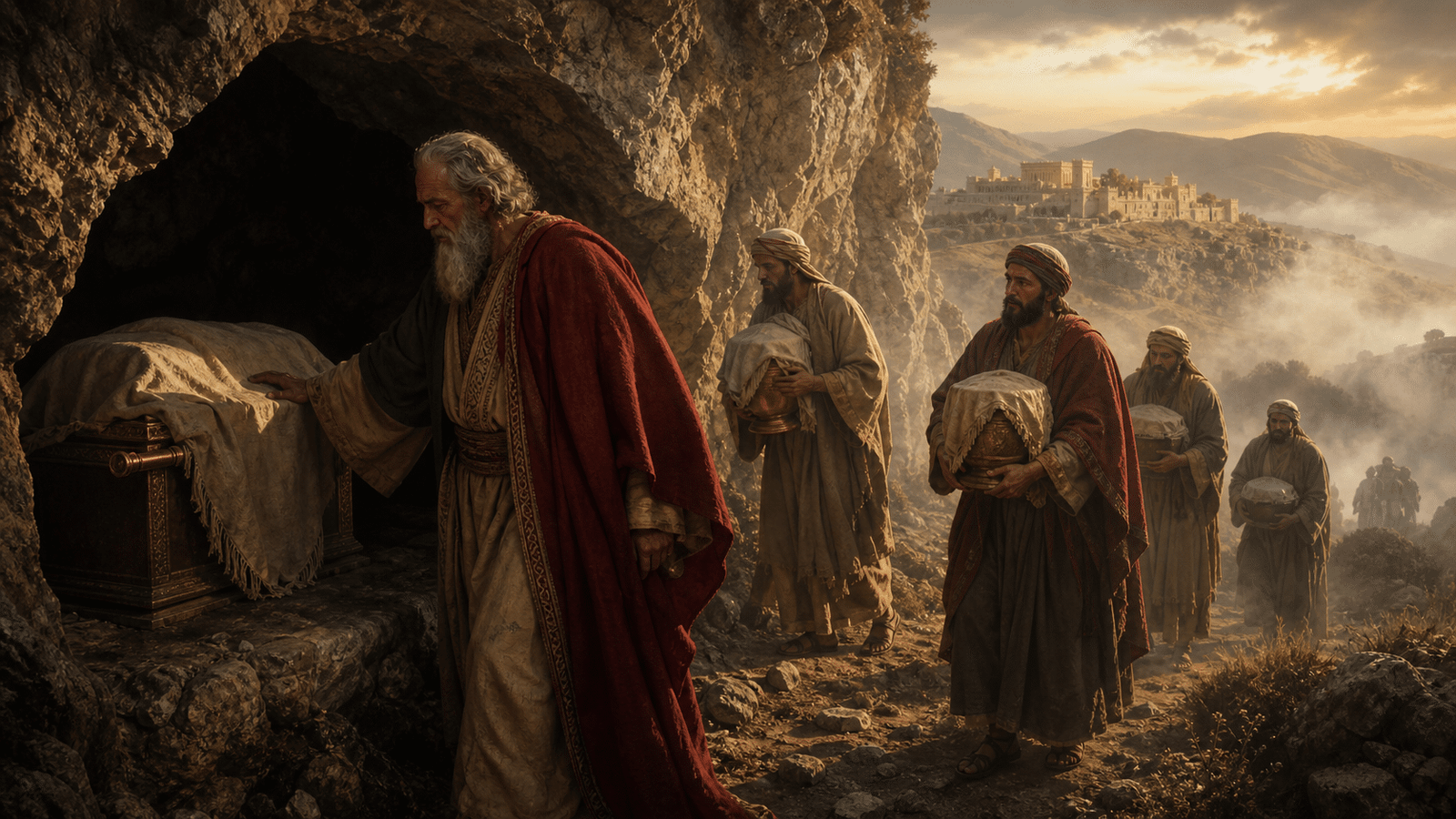 Jeremie cache les objets saints dans une grotte de montagne