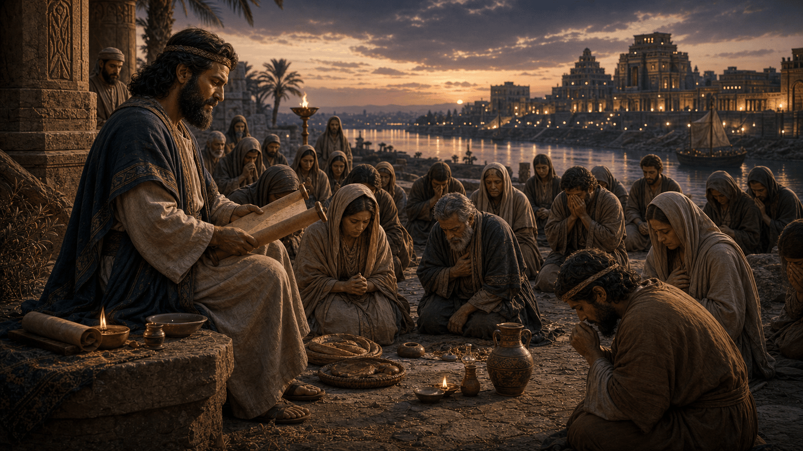 Baruch 1 montre la parole lue aux exiles qui prient et pleurent devant Dieu