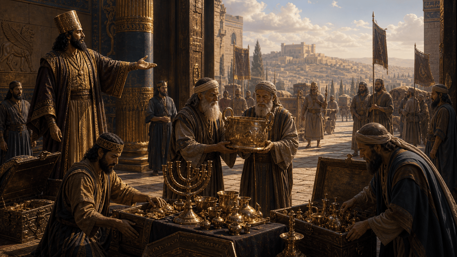 Esdras 1 montre les vases du Temple rendus et le retour autorise par Cyrus