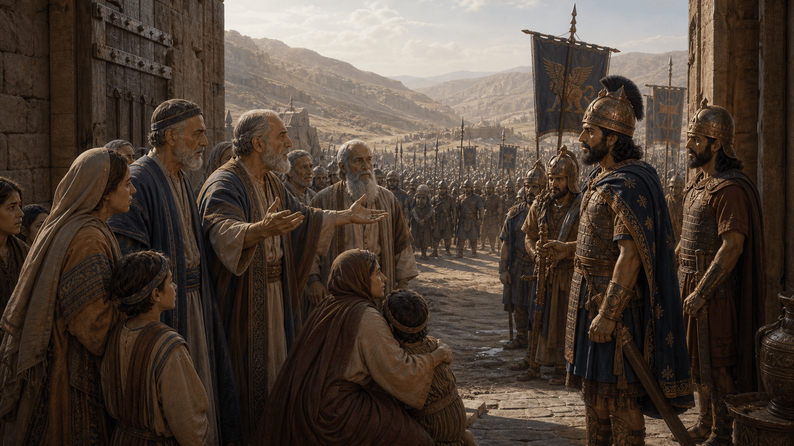Judith 3 montre les peuples saisis de crainte devant l'avance assyrienne